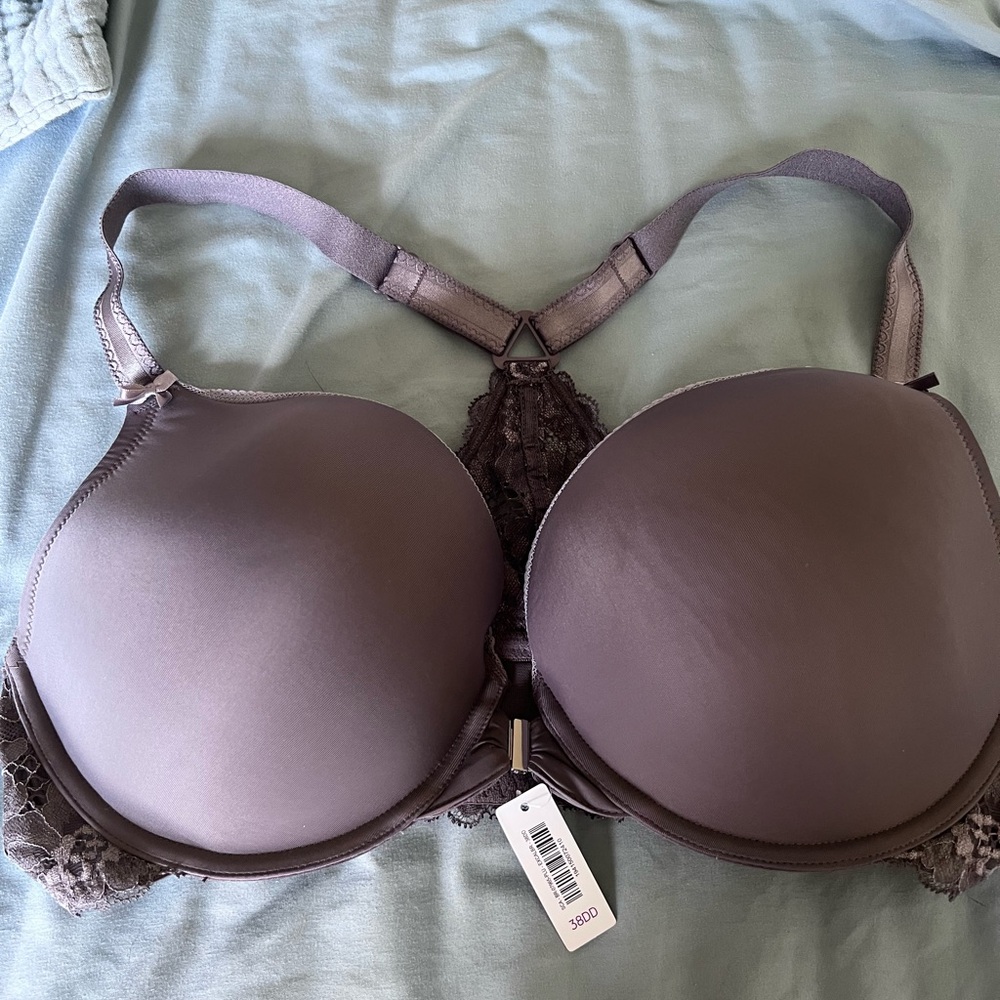 Adore Me Lace-Back Push-Up Bra in Mauve
